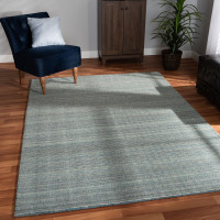 Baxton Studio Aral-Blue-Rug Baxton Studio Aral Modern and Contemporary Blue Handwoven Wool Area Rug